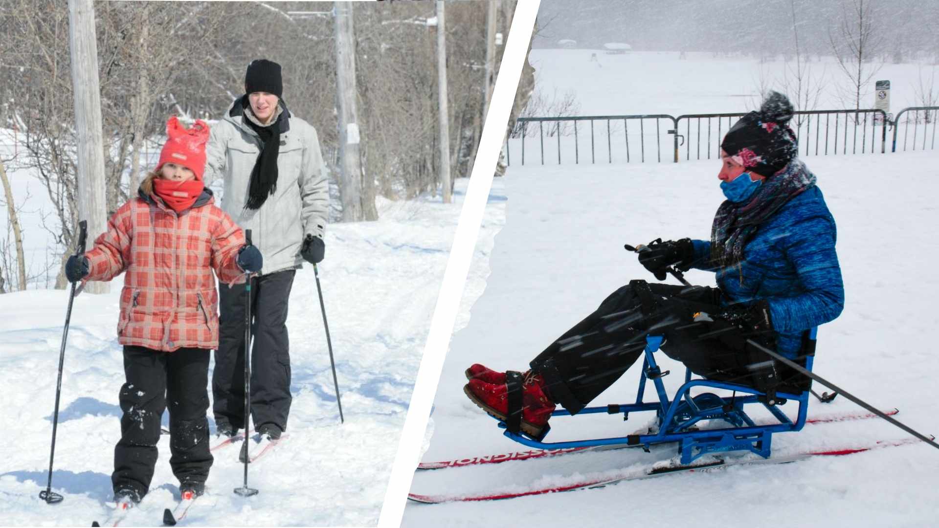 ski de fond Une personne pratiquant le ski de fond dans le sentier de la Base Plein Air Sainte-Foy
